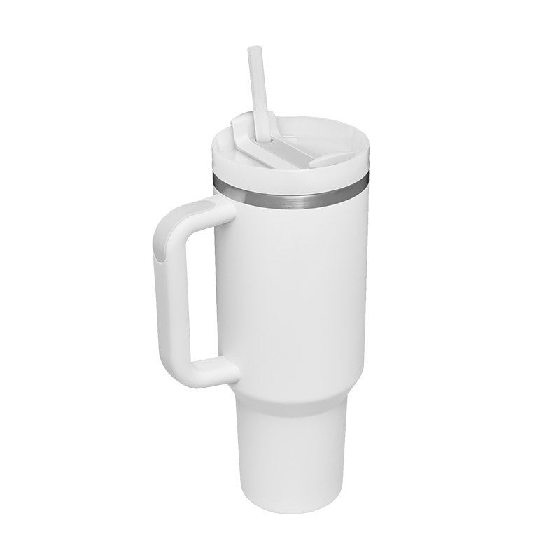 40 Oz Tumbler met handvat, rietje, geïsoleerd, roestvrij staal, morsbestendig, vacuüm koffiebeker, beker met deksel, taps toelopende mok, cadeaus voor Valentijnsliefhebbers, geschikt voor in de auto, sportschool, kantoor, reizen