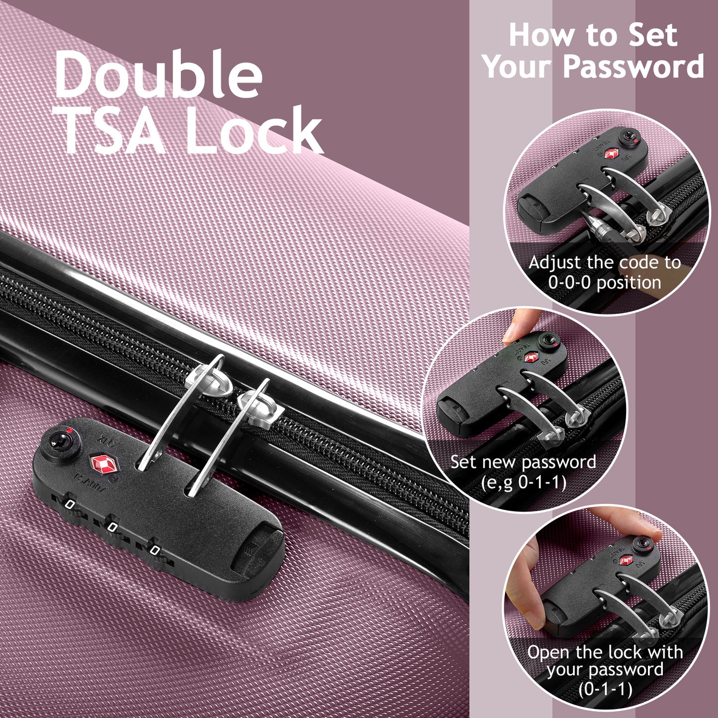 Vertical Striped Four In One Suitcase