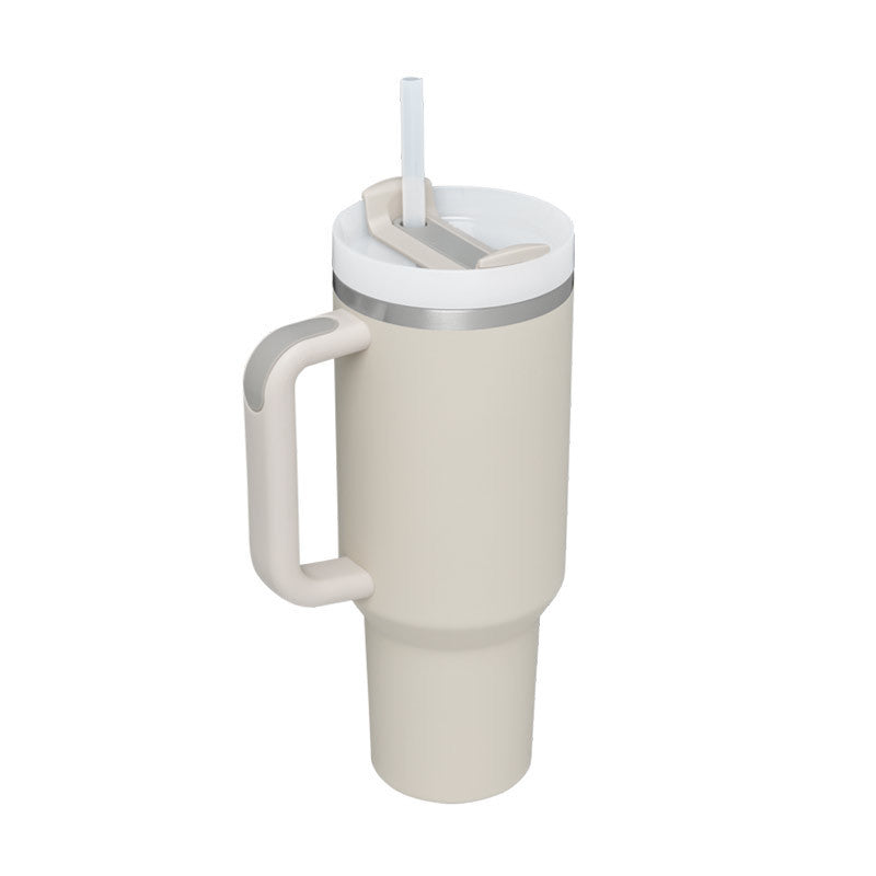 40 Oz Tumbler met handvat, rietje, geïsoleerd, roestvrij staal, morsbestendig, vacuüm koffiebeker, beker met deksel, taps toelopende mok, cadeaus voor Valentijnsliefhebbers, geschikt voor in de auto, sportschool, kantoor, reizen