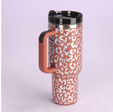 40 Oz Tumbler met handvat, rietje, geïsoleerd, roestvrij staal, morsbestendig, vacuüm koffiebeker, beker met deksel, taps toelopende mok, cadeaus voor Valentijnsliefhebbers, geschikt voor in de auto, sportschool, kantoor, reizen