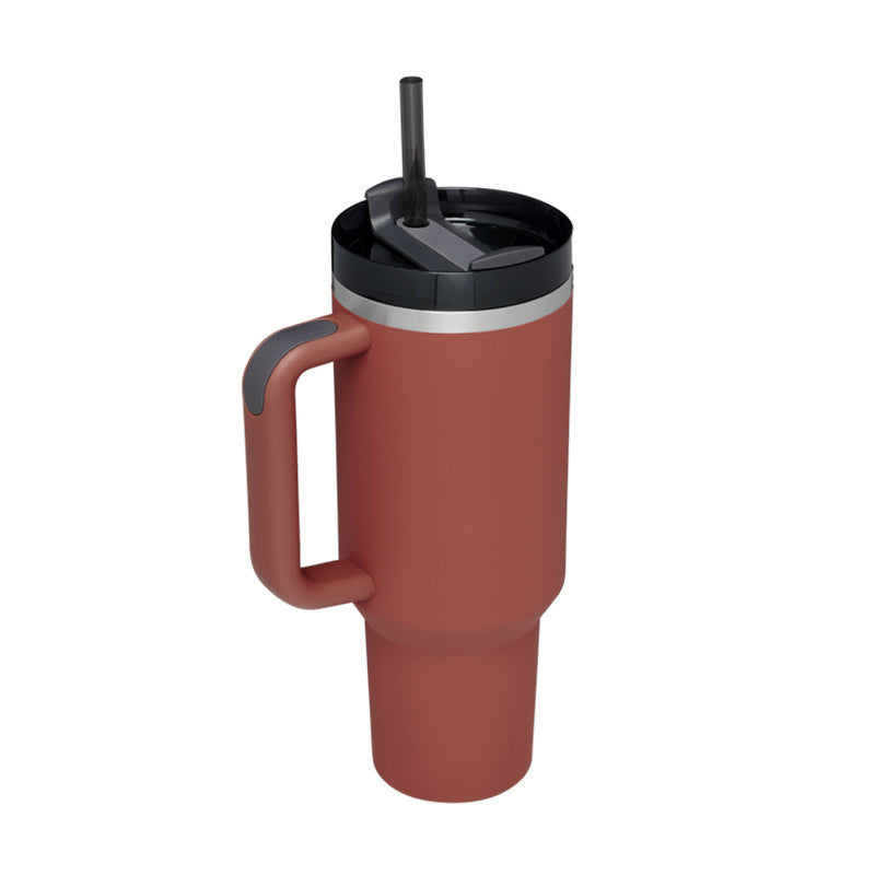 40 Oz Tumbler met handvat, rietje, geïsoleerd, roestvrij staal, morsbestendig, vacuüm koffiebeker, beker met deksel, taps toelopende mok, cadeaus voor Valentijnsliefhebbers, geschikt voor in de auto, sportschool, kantoor, reizen
