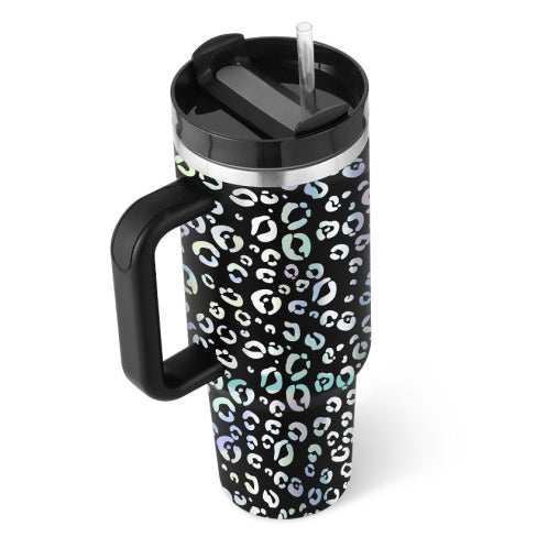 40 Oz Tumbler met handvat, rietje, geïsoleerd, roestvrij staal, morsbestendig, vacuüm koffiebeker, beker met deksel, taps toelopende mok, cadeaus voor Valentijnsliefhebbers, geschikt voor in de auto, sportschool, kantoor, reizen