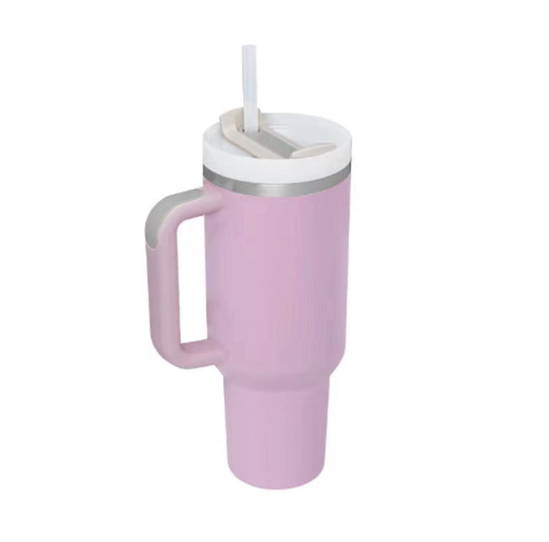40 Oz Tumbler met handvat, rietje, geïsoleerd, roestvrij staal, morsbestendig, vacuüm koffiebeker, beker met deksel, taps toelopende mok, cadeaus voor Valentijnsliefhebbers, geschikt voor in de auto, sportschool, kantoor, reizen
