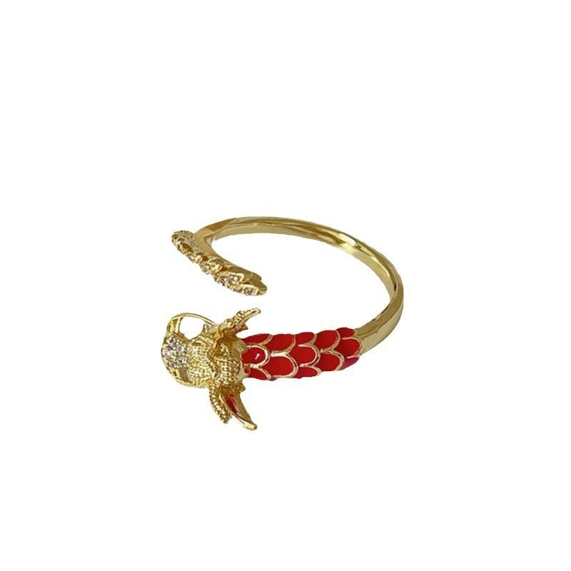 Chinese Style Dragon High Sense Zodiac Open Ring