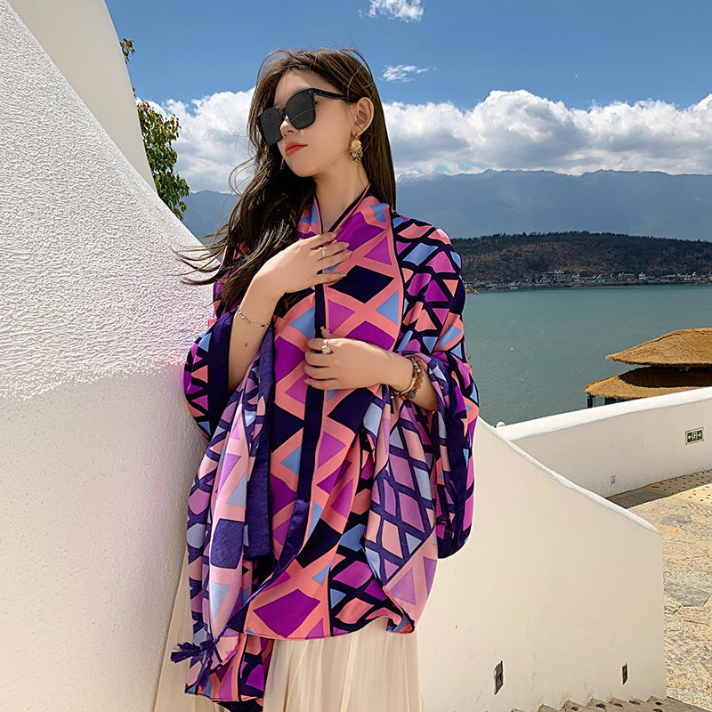 Sanya Seaside Holiday Shawl Scarf Scarf Women's Summer Travel