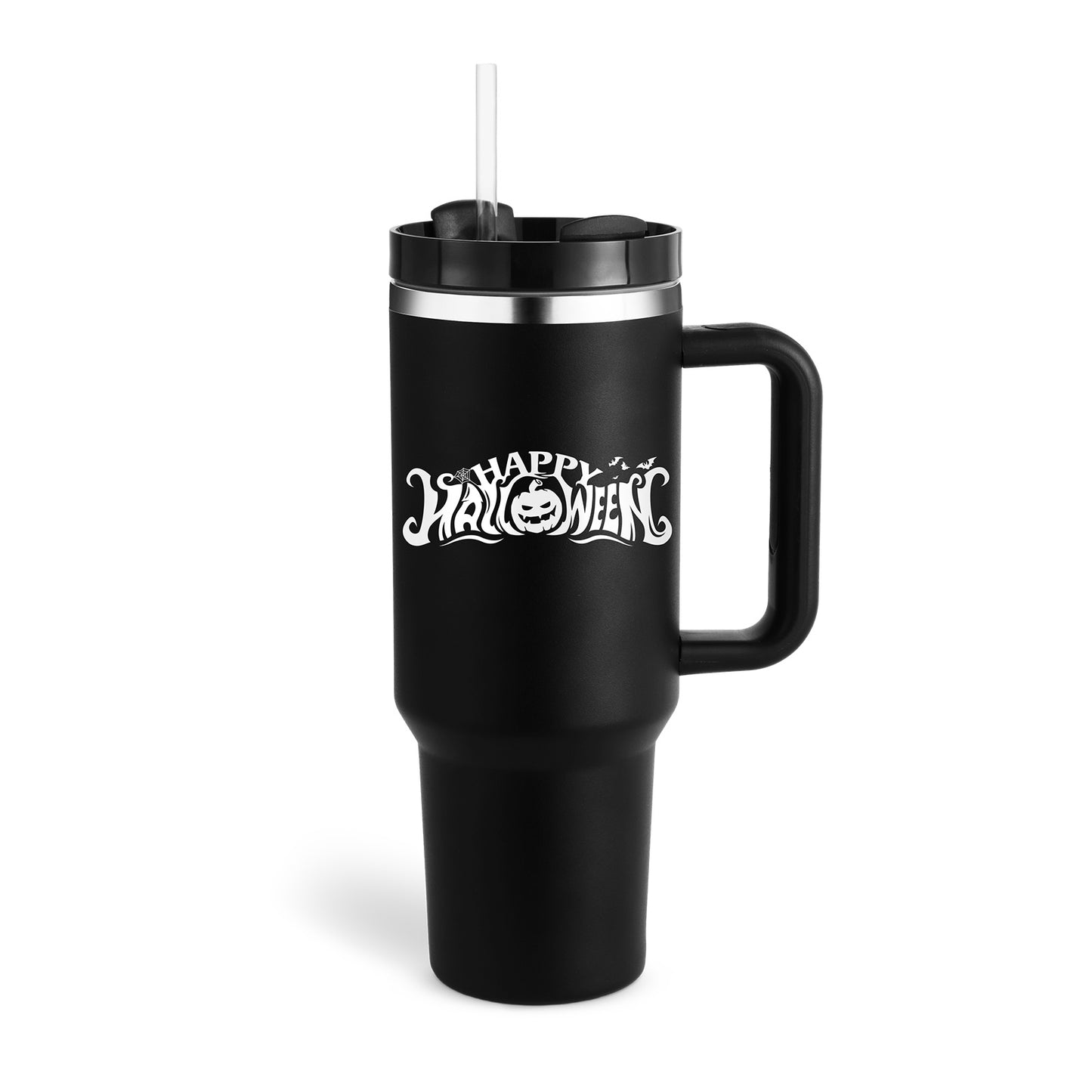 40 Oz Tumbler met handvat, rietje, geïsoleerd, roestvrij staal, morsbestendig, vacuüm koffiebeker, beker met deksel, taps toelopende mok, cadeaus voor Valentijnsliefhebbers, geschikt voor in de auto, sportschool, kantoor, reizen