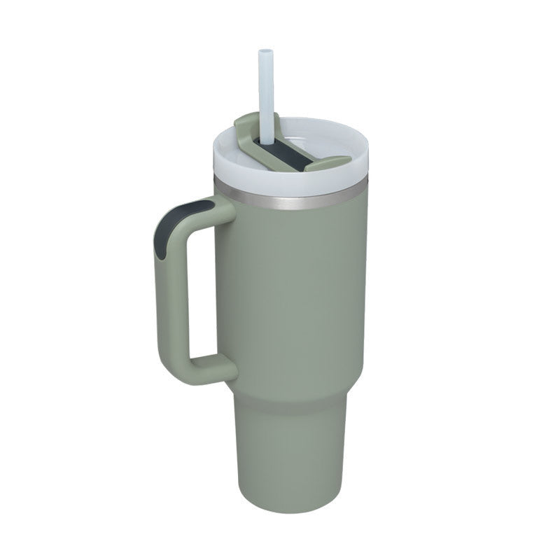 40 Oz Tumbler met handvat, rietje, geïsoleerd, roestvrij staal, morsbestendig, vacuüm koffiebeker, beker met deksel, taps toelopende mok, cadeaus voor Valentijnsliefhebbers, geschikt voor in de auto, sportschool, kantoor, reizen