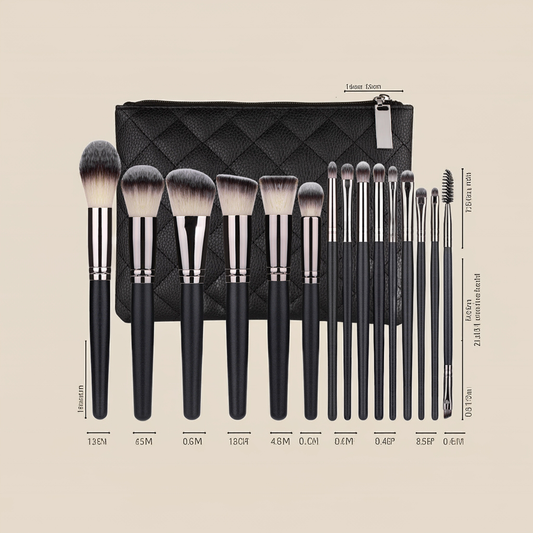 15 Makeup Brushes Set Full Set Matte Black Makeup Tools
