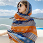 Ethnic Style Sun Protection Talma Tibet Desert Travel Thin Holiday Silk Scarf