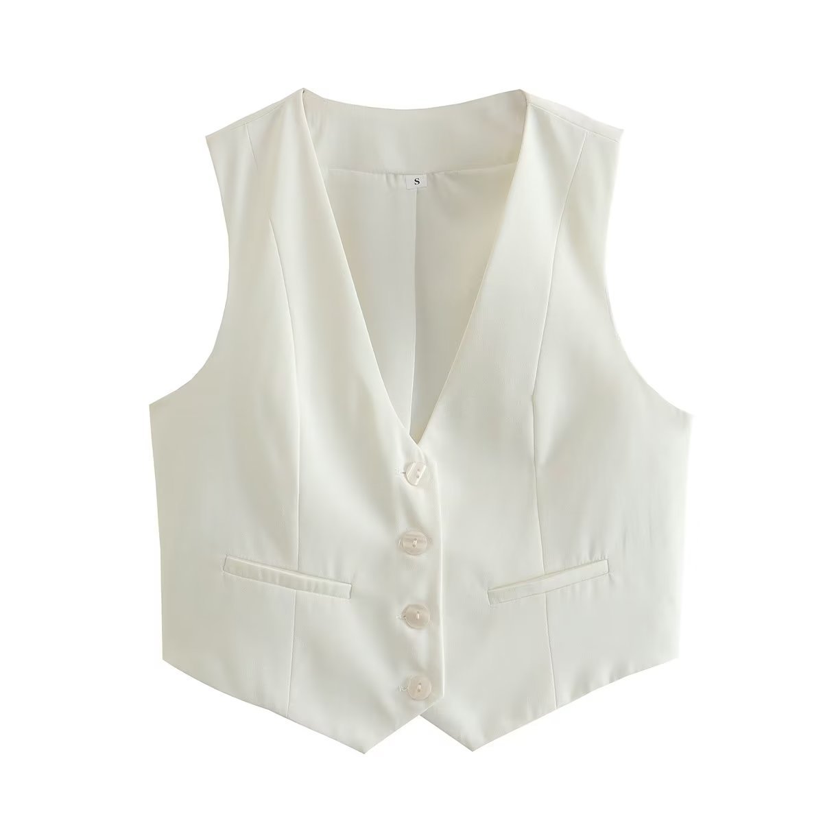 Women's Loose Button Decoration Multi-color Versatile Vest