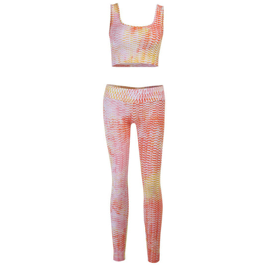 Ladies Color Sports Vest Fitness Suit