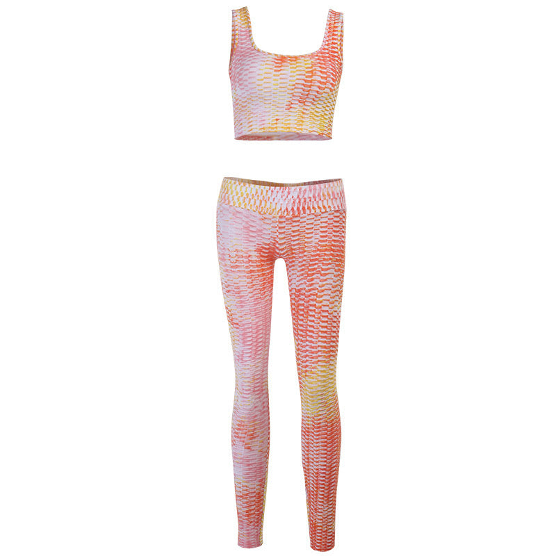 Ladies Color Sports Vest Fitness Suit