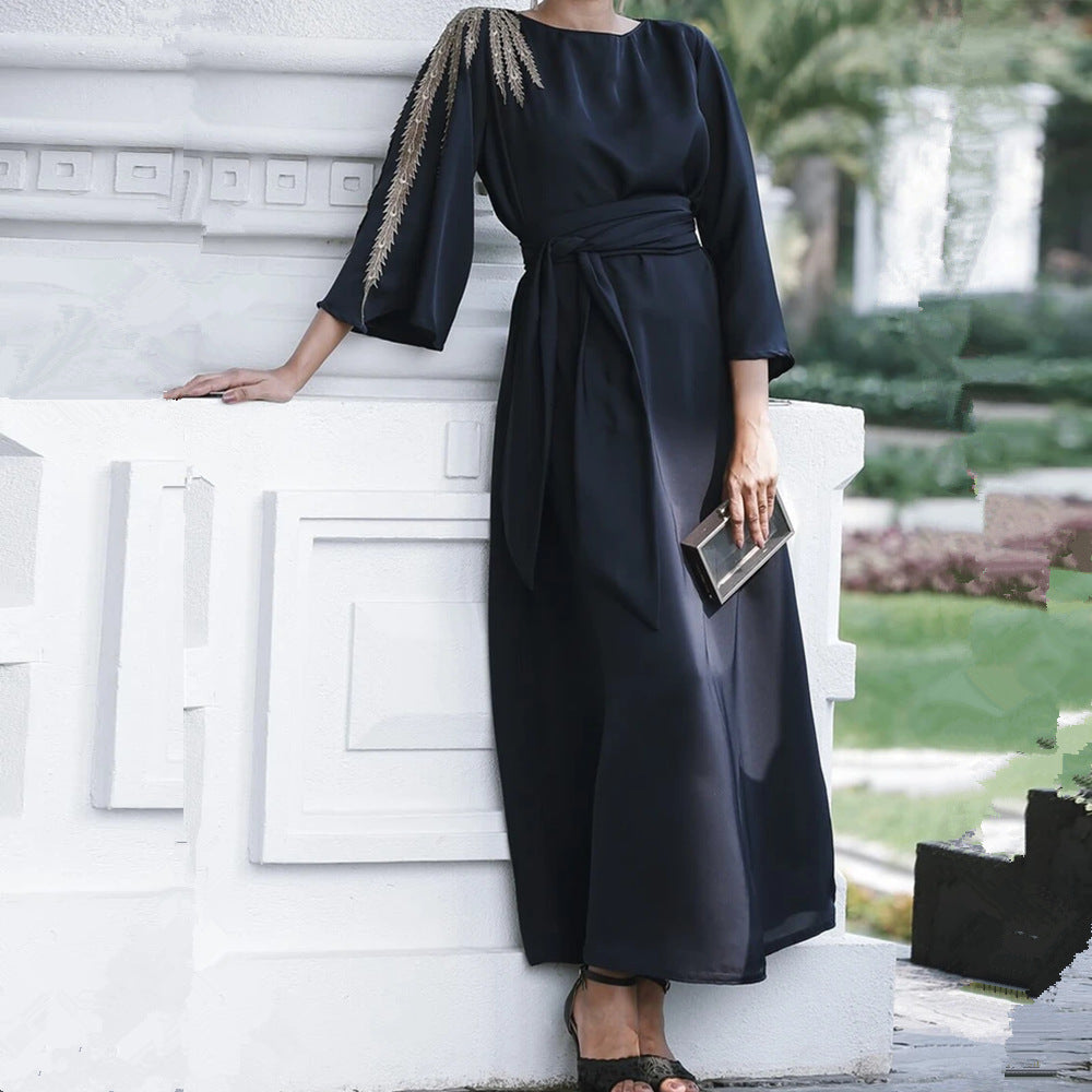 Loriya Middle East Dubai Exquisite Embroidery Sleeve Cardigan Women's Dress LR427