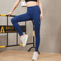Ladies Fitness Running Breathable High Stretch Solid Color Sports Letter Leggings
