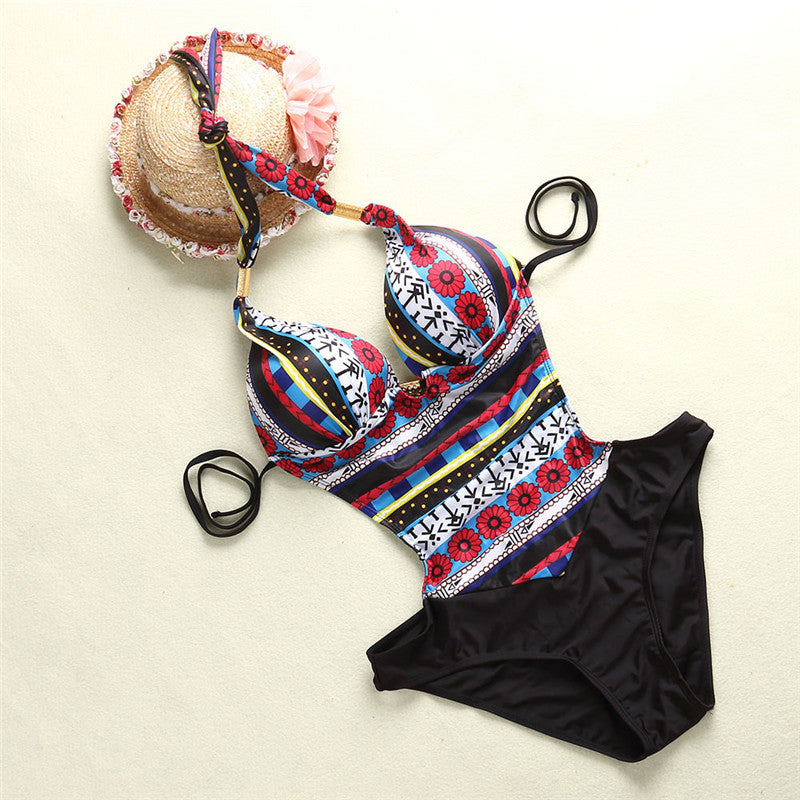 European And American One-piece Two-color Optional Gather To Show Thin Ladies Swimming