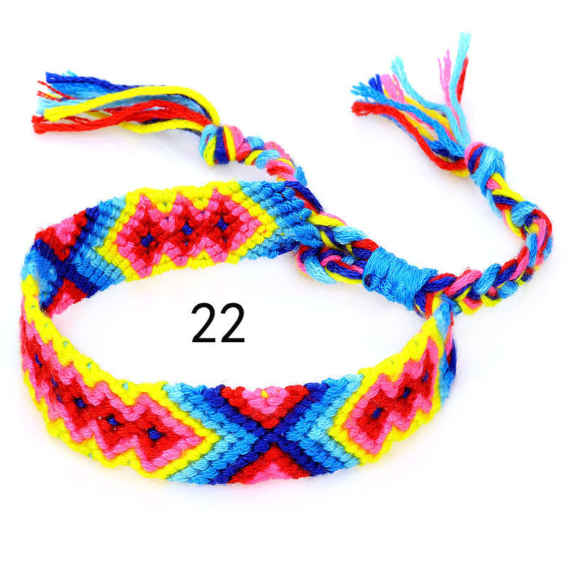 Nepal Ethnic Style Woven Rainbow Bracelet