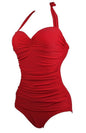 Ladies Beach Swimming Fashion Sexy Solid Color One Piece Swimsuit