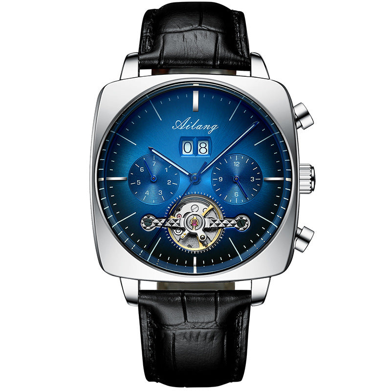 Swiss Airang Square Watch Men&amp;amp;amp;amp;amp;amp;amp;amp;#039;s Hollow Tourbillon Multifunctional Mechanical Watch Luminous Waterproof Automatic Men&amp;amp;amp;amp;amp;amp;amp;amp;#039;s Watch