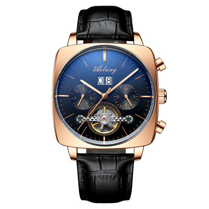 Swiss Airang Square Watch Men&amp;amp;amp;amp;amp;amp;amp;amp;#039;s Hollow Tourbillon Multifunctional Mechanical Watch Luminous Waterproof Automatic Men&amp;amp;amp;amp;amp;amp;amp;amp;#039;s Watch
