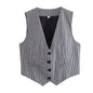 Women's Loose Button Decoration Multi-color Versatile Vest
