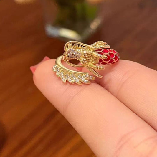 Chinese Style Dragon High Sense Zodiac Open Ring