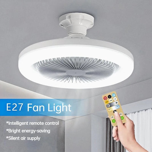 3In1 30w Ceiling Fan With Lighting Lamp E27 Converter Base With Remote Control For Bedroom Living Home Silent