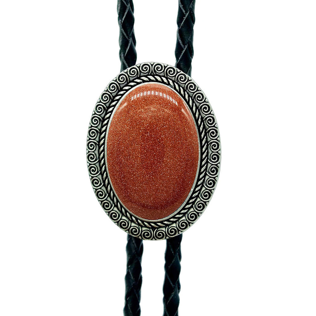 Jade Gem Bolo Tie Polo Neckline Rope Necklace