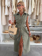 Casual Single-breasted Sleeveless Denim Dress