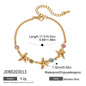 Titanium Steel Gold Color Zircon Bracelet Starfish Ornament