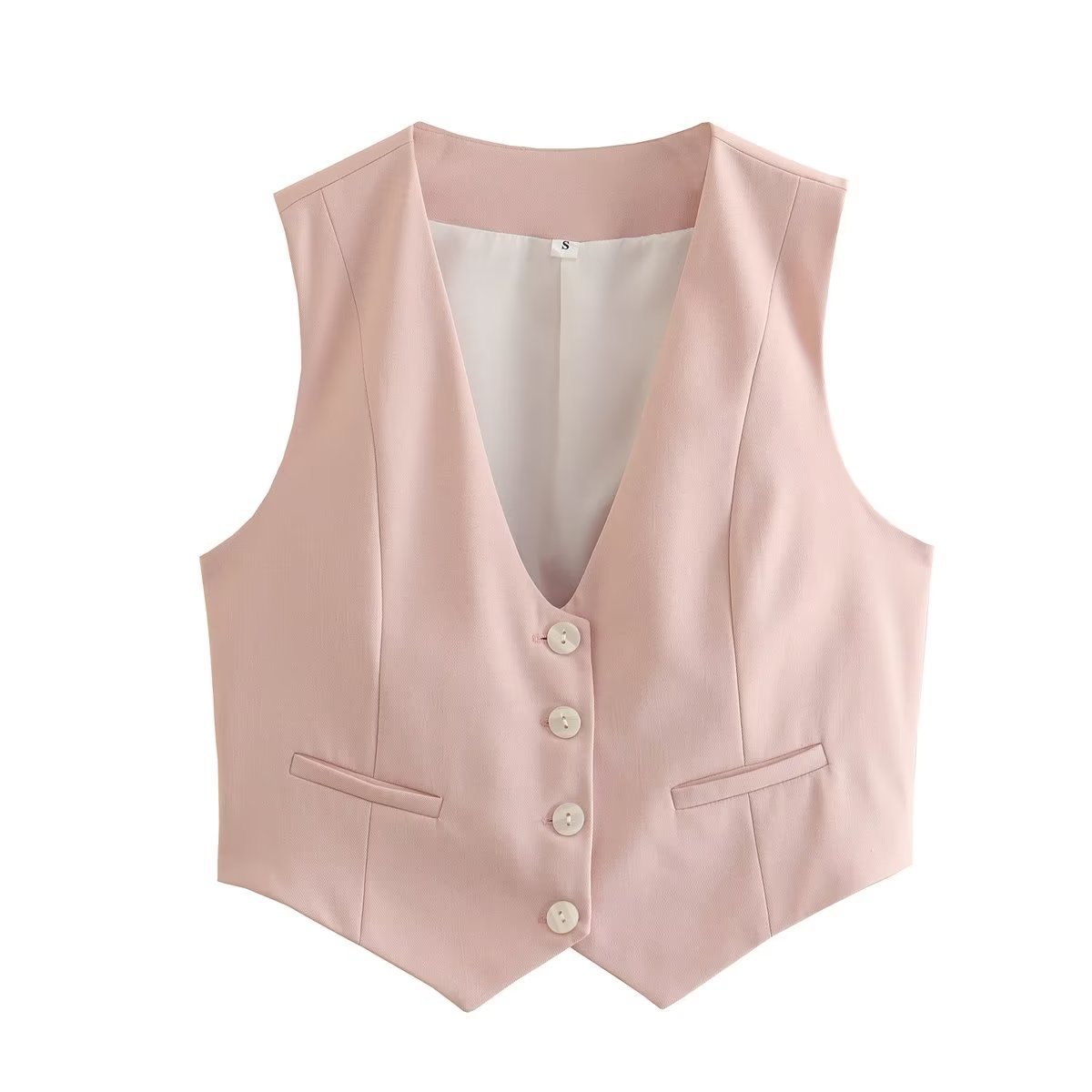 Women's Loose Button Decoration Multi-color Versatile Vest