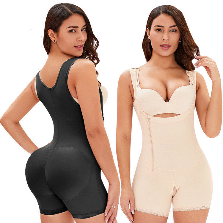 Large Size Fat Woman Side Zipper-breasted One-piece Abdomen And Hips Body Shaper