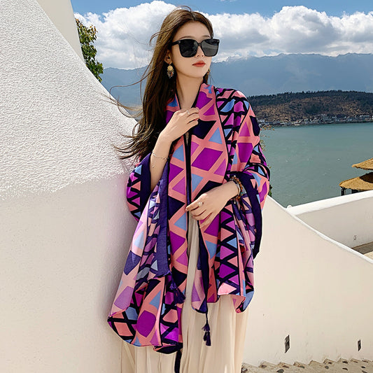 Sanya Seaside Holiday Shawl Scarf Scarf Women's Summer Travel