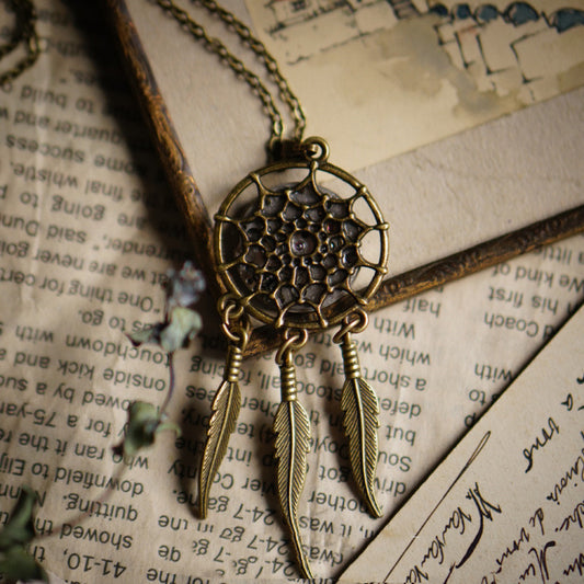 Handmade Mechanical Movement Vintage Steampunk Dream Catcher Gift Necklace