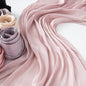 Solid Color Thin Travel Sun Protection Shawl Linen Plain Satin Scarf