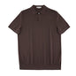 Men's Summer Casual Stylish Solid Color Slim Fit Knit Short Sleeve Lapel Half Sleeve
