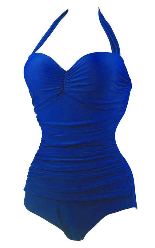 Ladies Beach Swimming Fashion Sexy Solid Color One Piece Swimsuit
