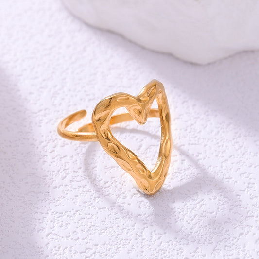 Retro Love Adjustable Stainless Steel Ring
