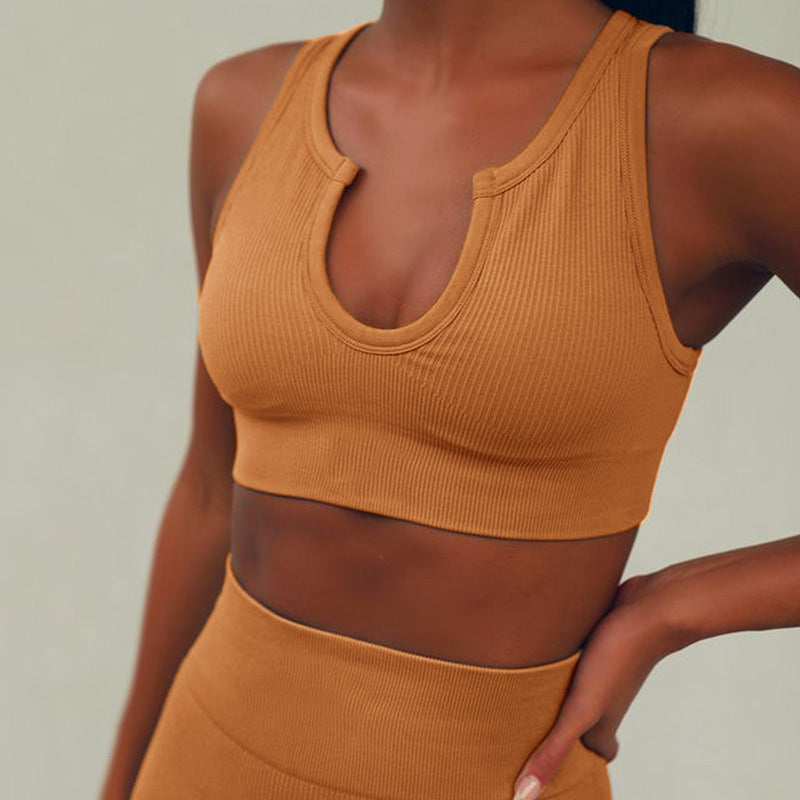 Ladies High Waist Seamless Yoga Suit Sports Fitness Suit