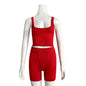 Ladies Summer Striped Hip Lift High Waist Shorts Sports Casual Suit