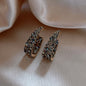 French Black Diamond Exaggerated Earrings Personality