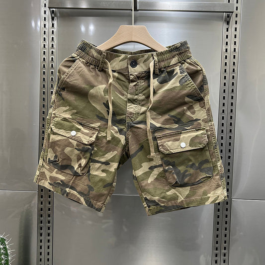 Camouflage Shorts Loose Cargo Men's Outerwear Casual Fifth Pants