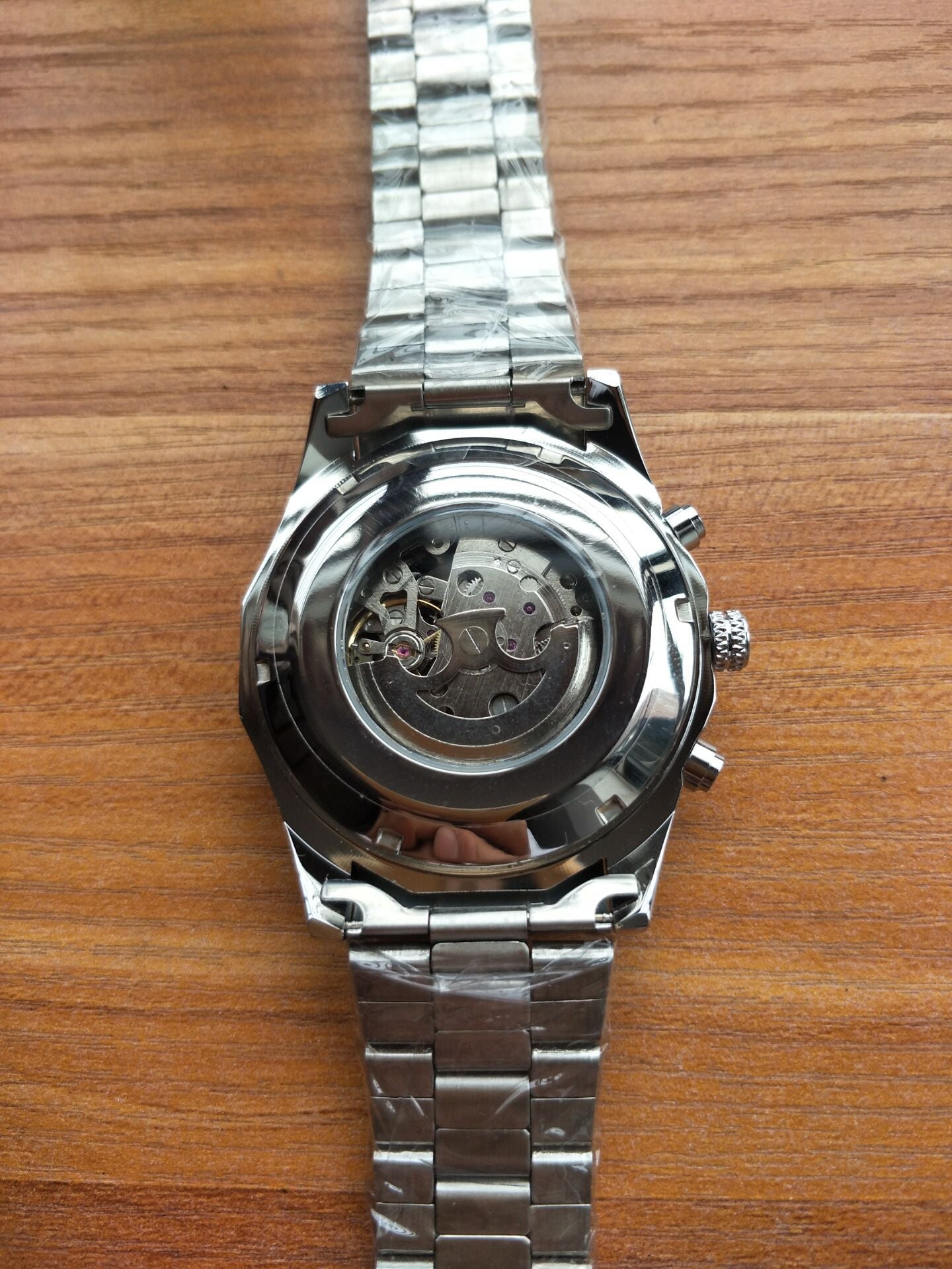 New Men&amp;#039;s Fashion Hollow Luminous Skull Automatic Mechanical Watch Ghost Head 340 Waterproof Steel Band Watch