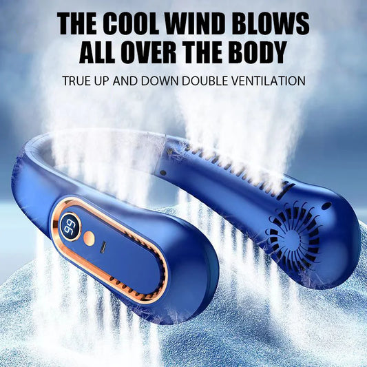 Hanging Neck Fan Digital Display Power ventilador Bladeless Neckband Fan Portable
