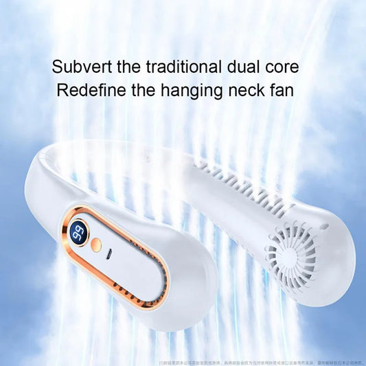 Hanging Neck Fan Digital Display Power ventilador Bladeless Neckband Fan Portable