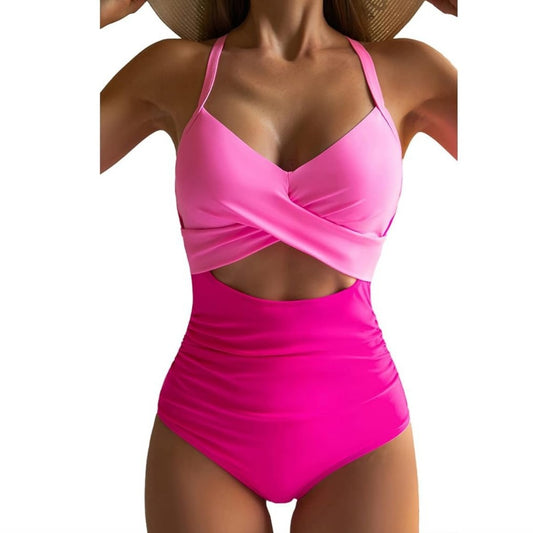 Europe And The United States Cross-border Foreign Trade Amazon One-piece Swimsuit Women Sexy Hollow Bikini Backless Tight Strap Swimsuit