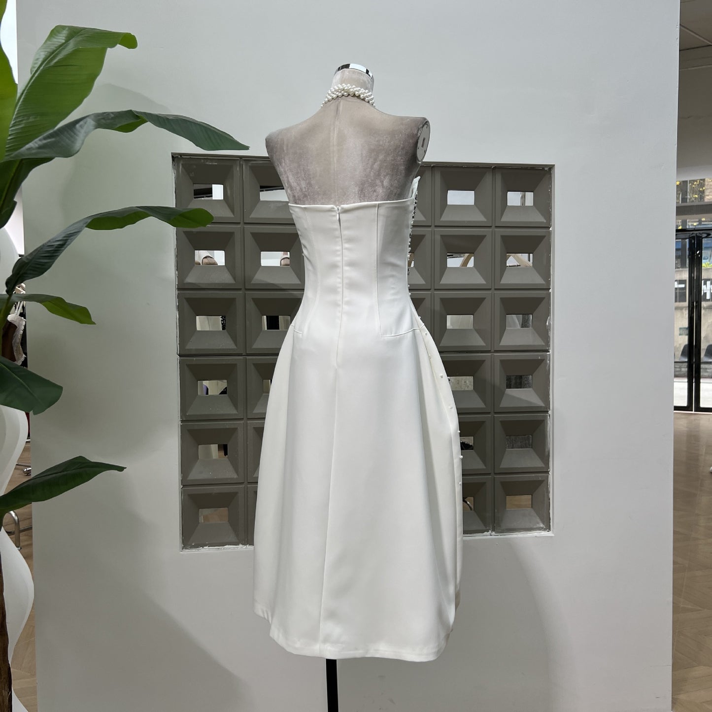 High-grade Expensive Gas CHIC Manual Nail Drill Heavy Industry Waist Tube Top Dress Chaebol Daughter Cold Wind Long Dress