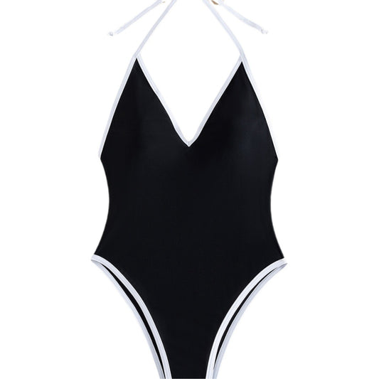 2024 New One-Piece Bikini Swimsuit For Women Cross-Border European And American Amazon Sexy Backless Slimming Look Hot Spring Bikini