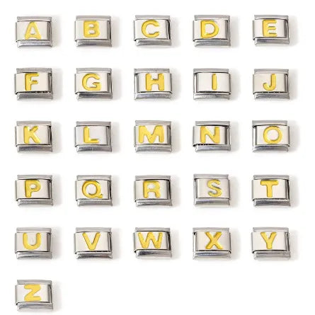 9MM Stainless Steel Original Charm Gold Letter Module Stitching Bohemian DIY Jewelry Bracelet