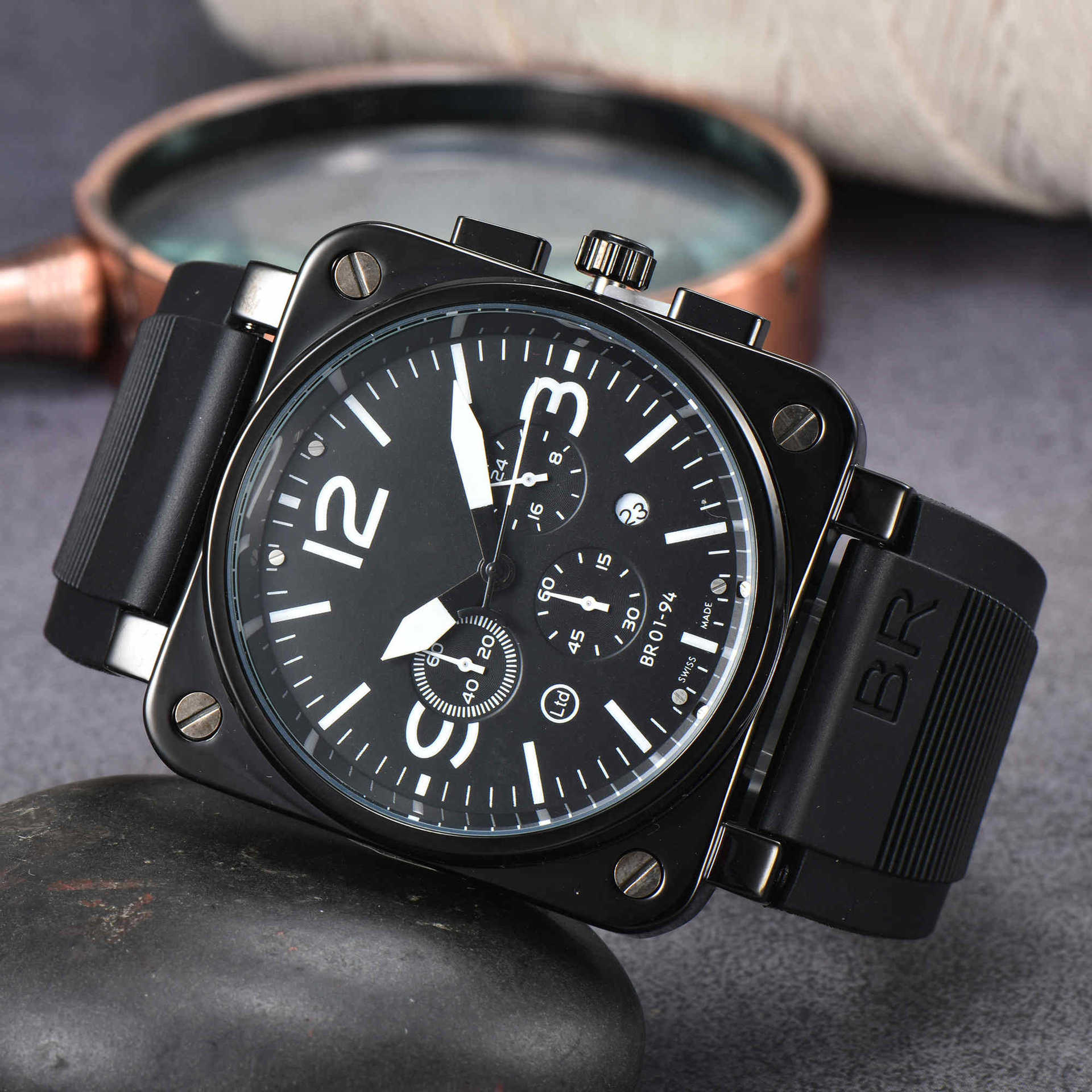 Men&amp;#039;s 6-pin Quartz High-quality Watch Full-function Chronograph Watch