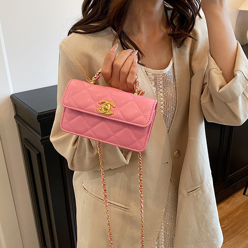 Light Luxury Rhombic Women's Bag 2025 New Style Chanel Style Bag Underarm Bag Fashionable All-match Chain Shoulder Small Square Bag